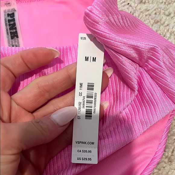 Pink Ribbed Bikini Set - Picture 3 of 10